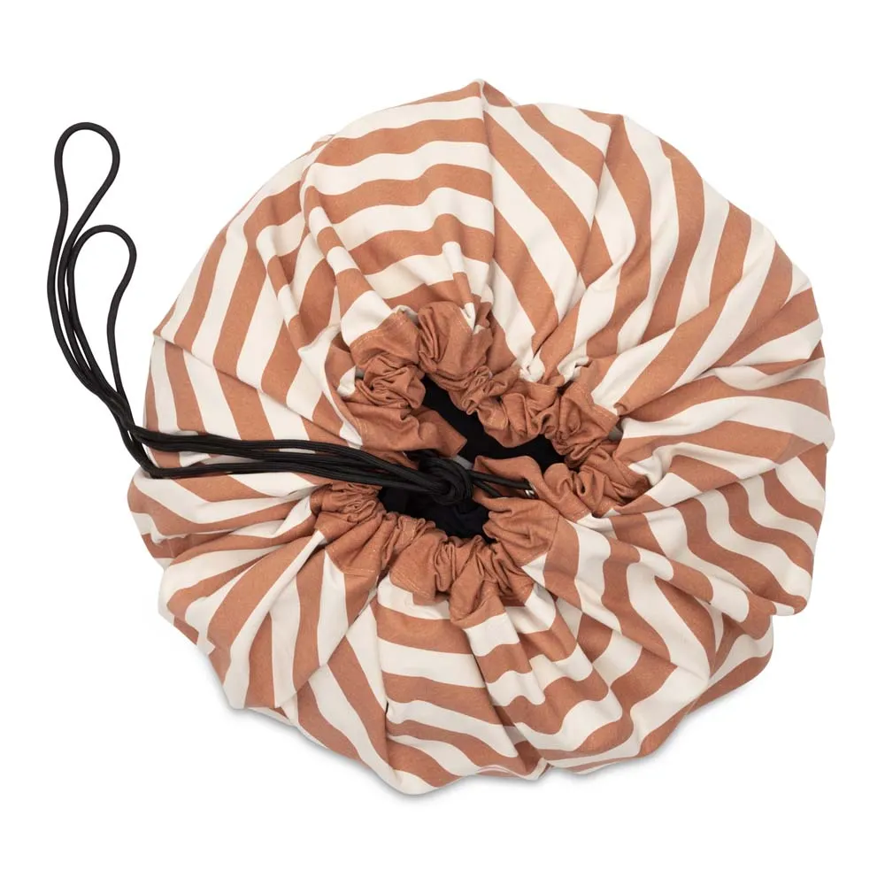 Toy Storage bag – Stripes Brown