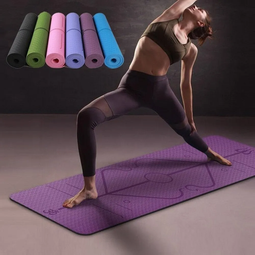 TPE Yoga Mat With Position Lines