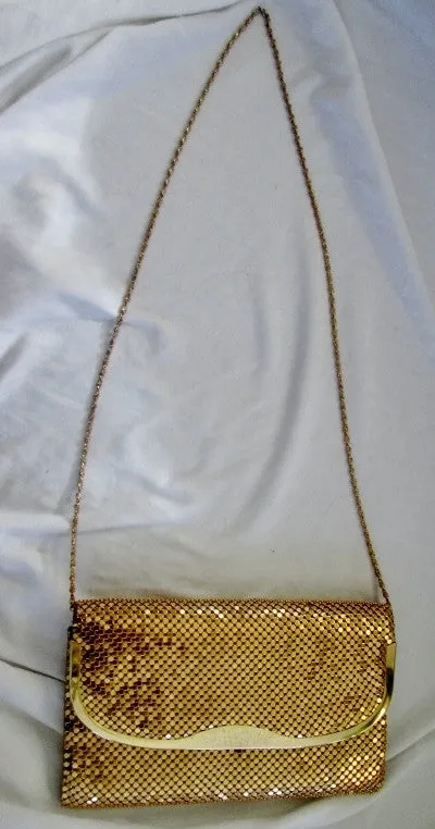 Vtg Y & S ORIGINAL GOLD Metal Mesh Evening Bag Shoulder Chainlink M
