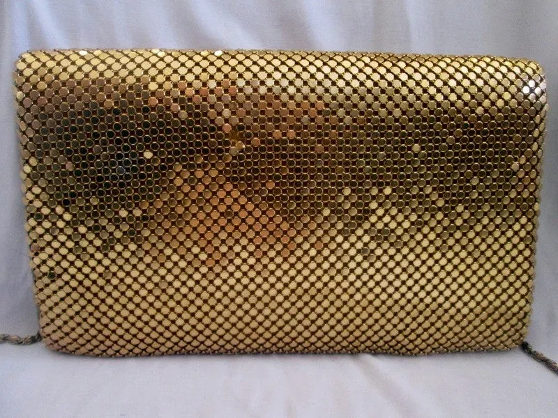 Vtg Y & S ORIGINAL GOLD Metal Mesh Evening Bag Shoulder Chainlink M