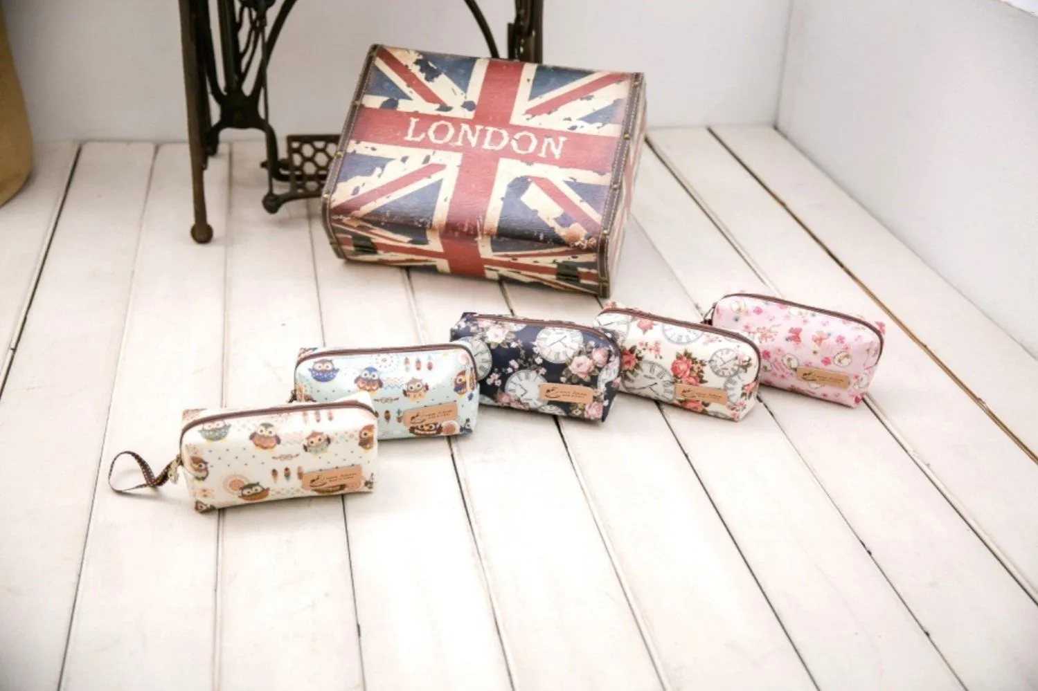 White Cat Yoga Rectangle Cosmetic Bag