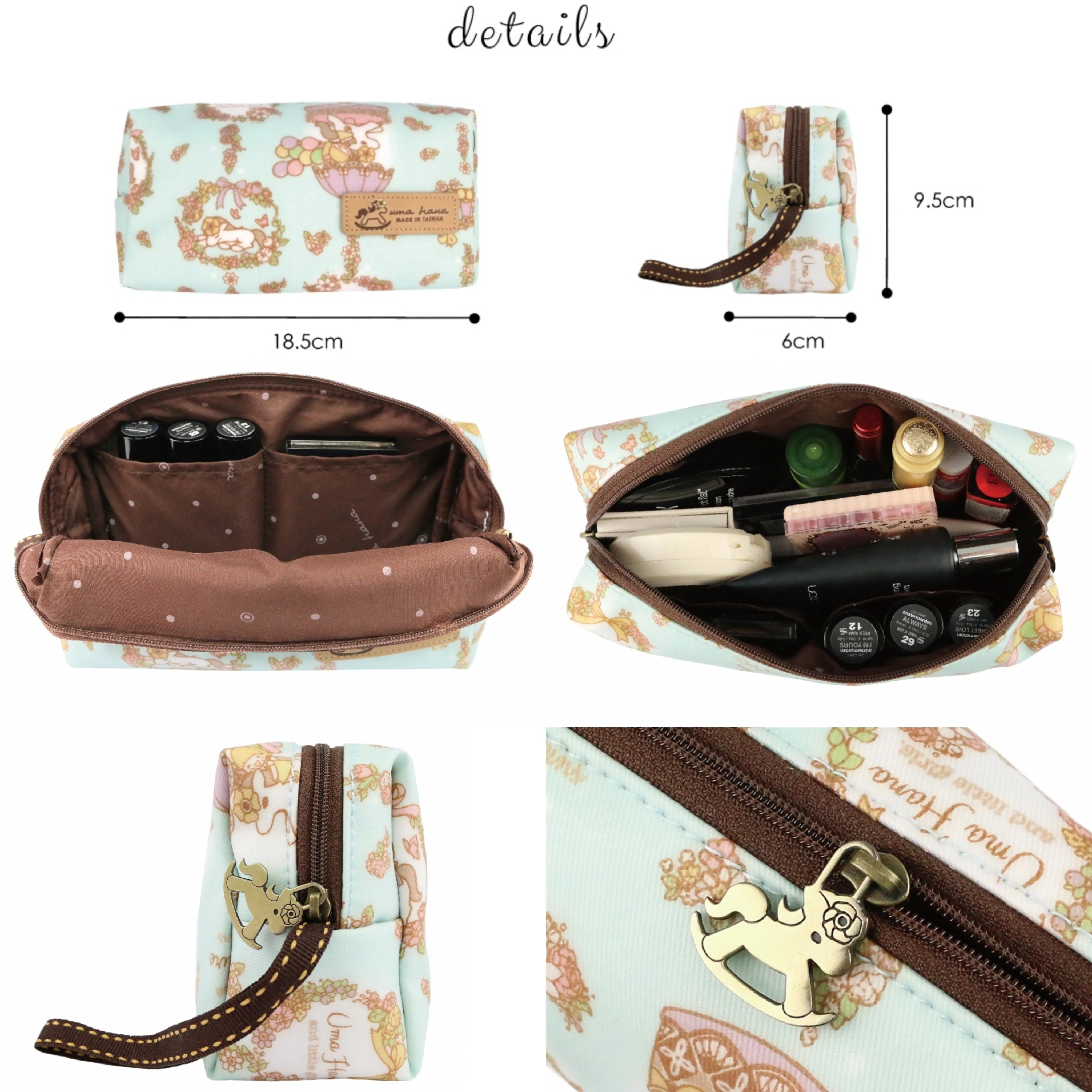 White Cat Yoga Rectangle Cosmetic Bag