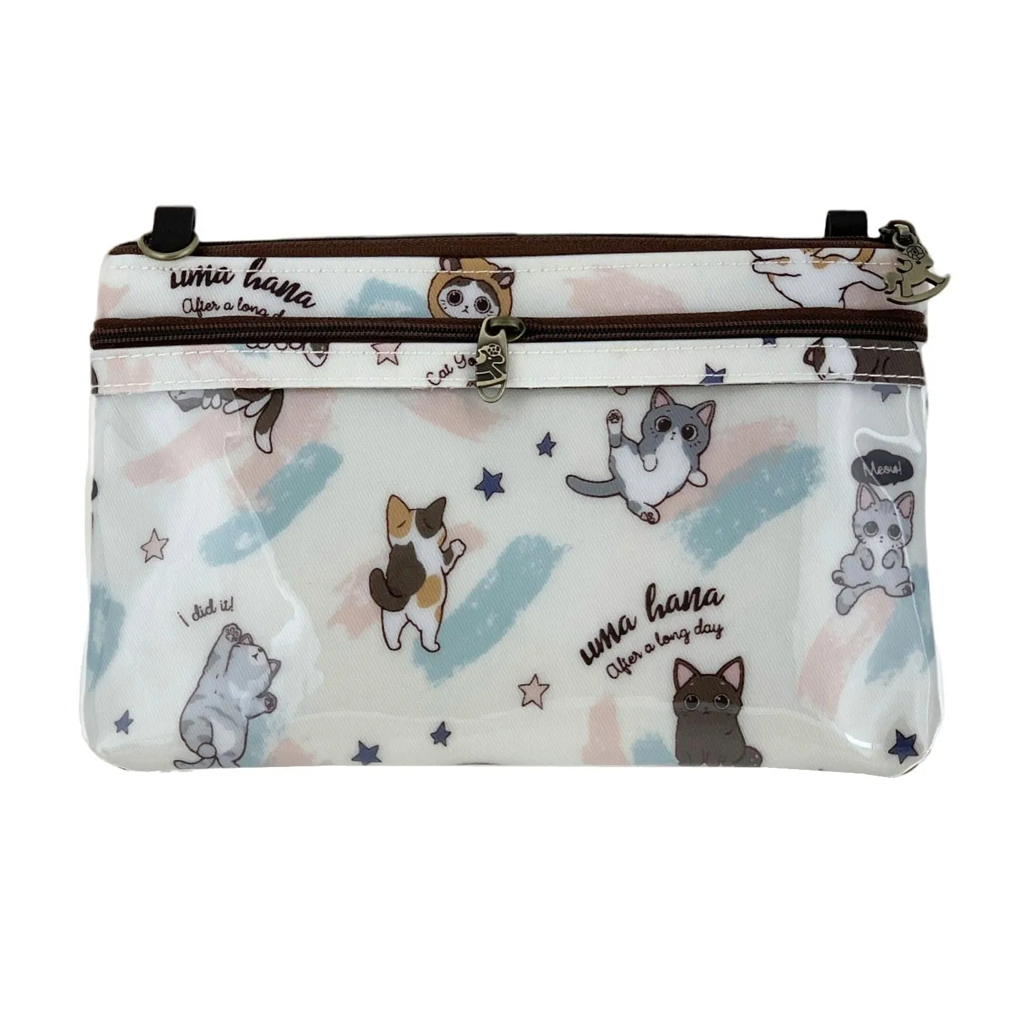 White Cat Yoga Zipper Crossbody