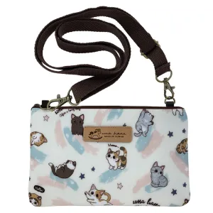 White Cat Yoga Zipper Crossbody