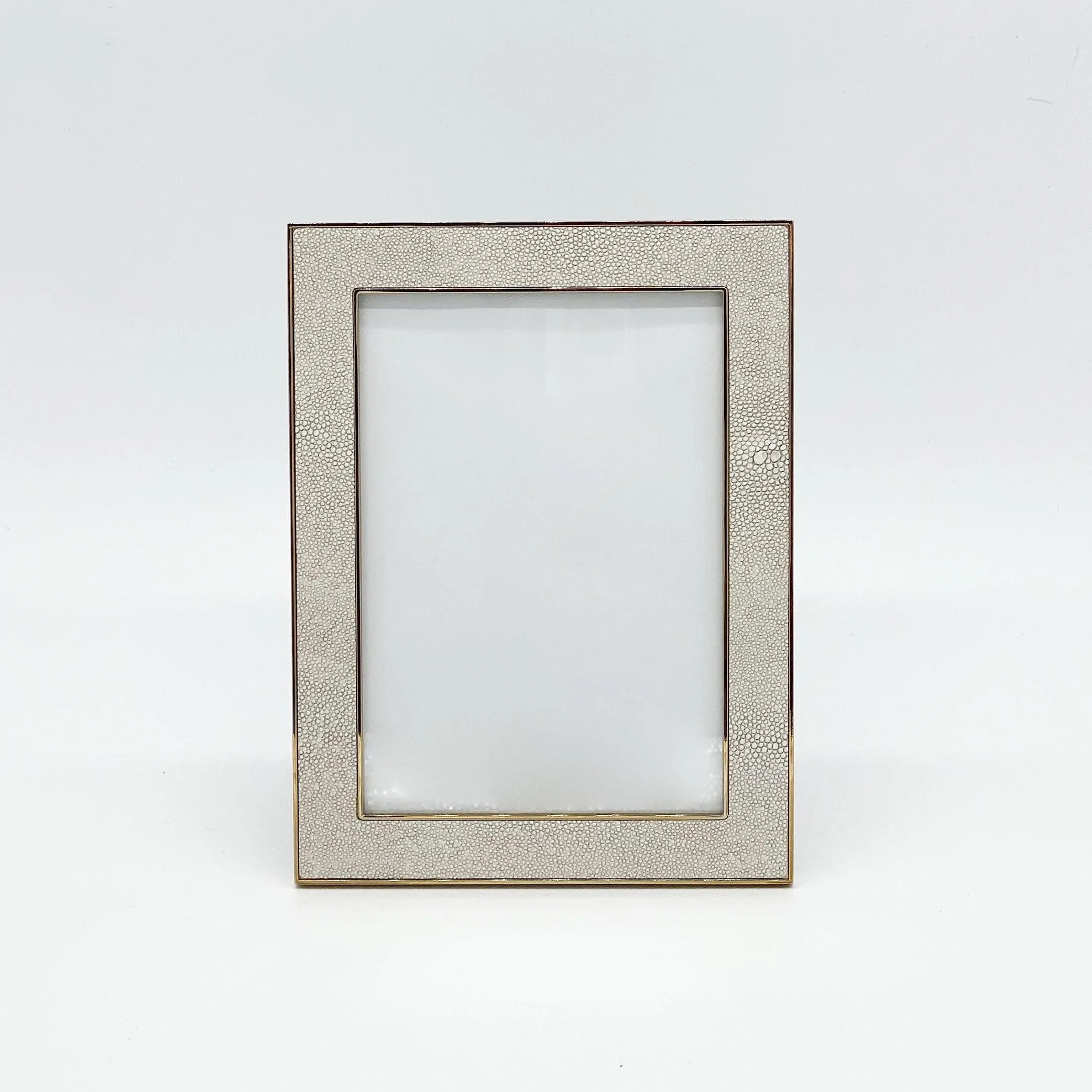 White/Gold Shagreen Frame | 5 x 7"