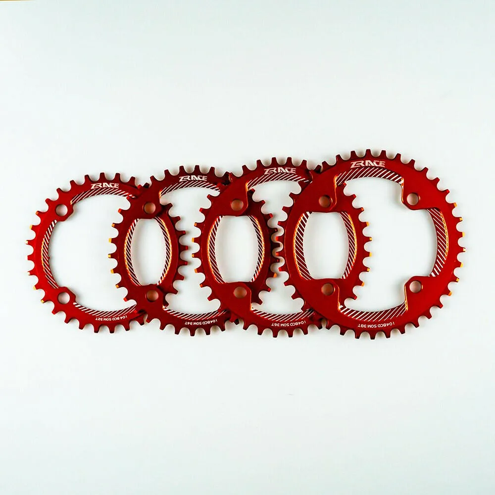 ZRACE Chainrings Chainwheels BCD104, 32T/34T/36T/38T, Narrow Width Tooth AL7075 CNC for MTB